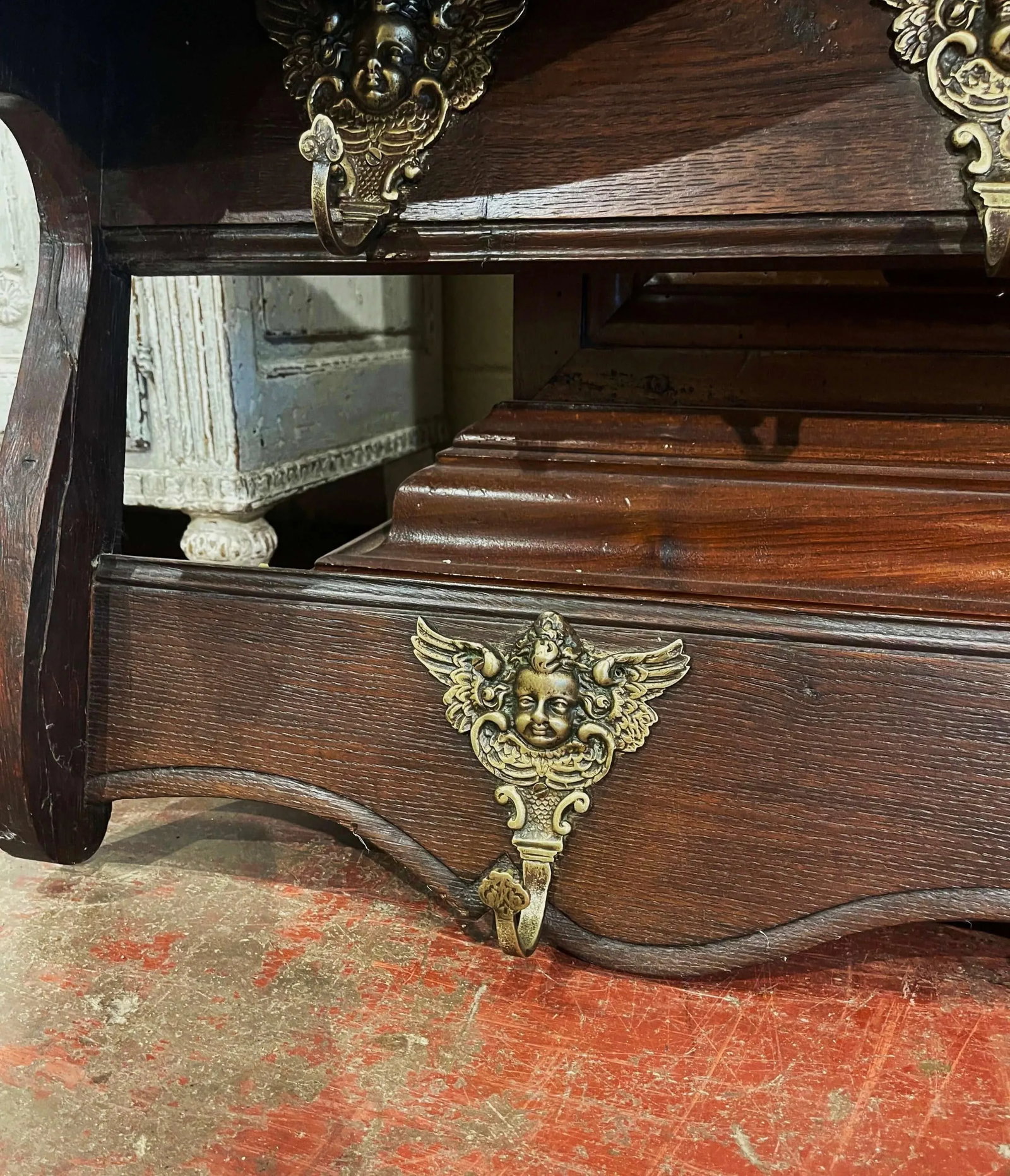 Mid-19th Century French Carved Oak Hanging Shelf With Hooks From Normandy - 8