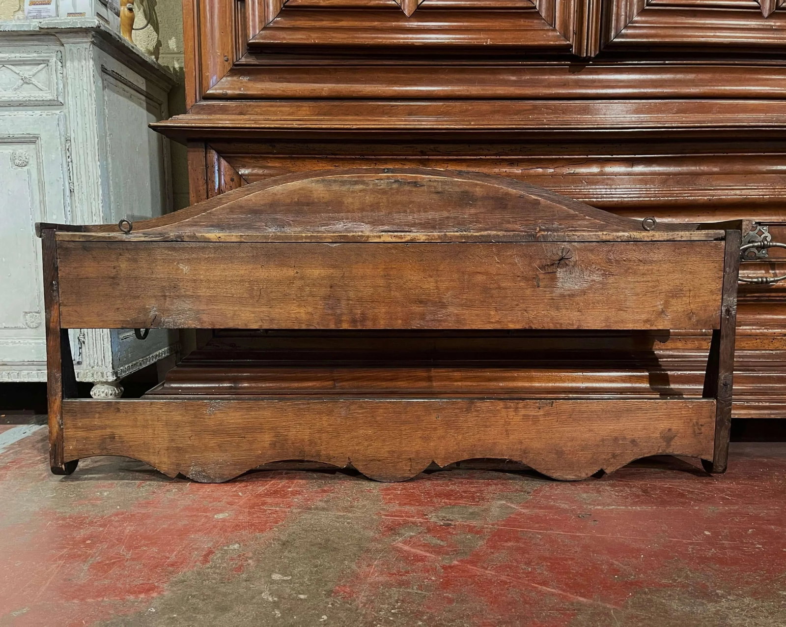 Mid-19th Century French Carved Oak Hanging Shelf With Hooks From Normandy - 9