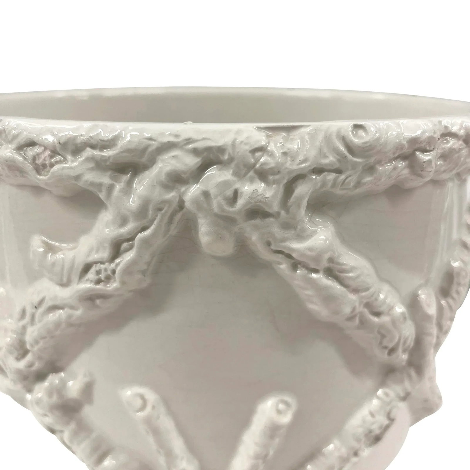 Vintage Italian Porcelain Faux Bois Cachepot - 4