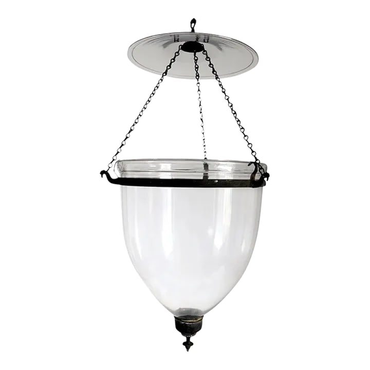 19th Century Large Anglo Indian Regency Style Clear Glass Hall Lantern (1 of 5)