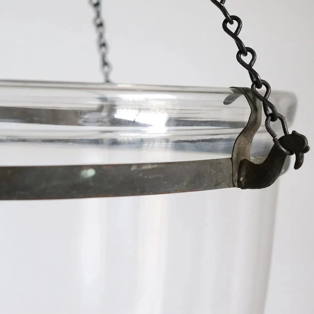 19th Century Large Anglo Indian Regency Style Clear Glass Hall Lantern - 4