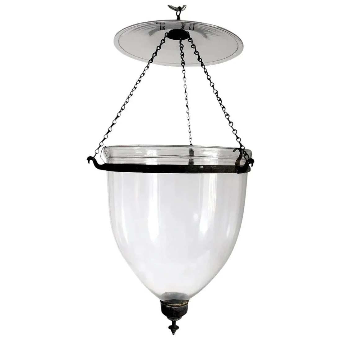 19th Century Large Anglo Indian Regency Style Clear Glass Hall Lantern - 5