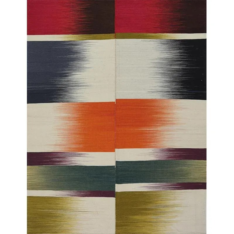 Handwoven Flatweave Scandinavian Style Persian Kilim Area Rug 4'11" X 6'4'' - 10