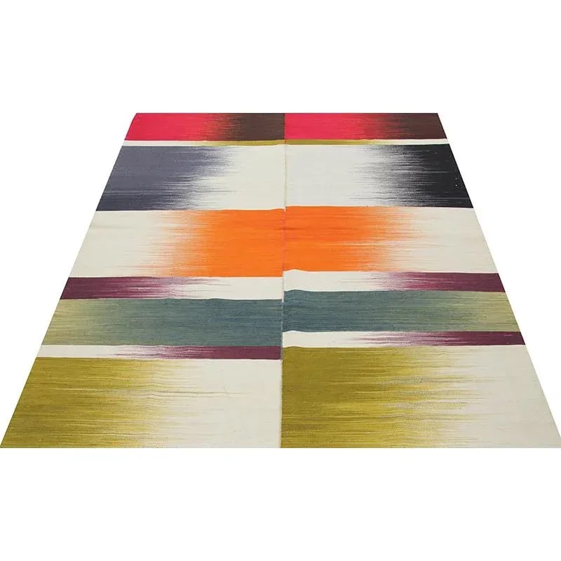 Handwoven Flatweave Scandinavian Style Persian Kilim Area Rug 4'11" X 6'4'' - 2