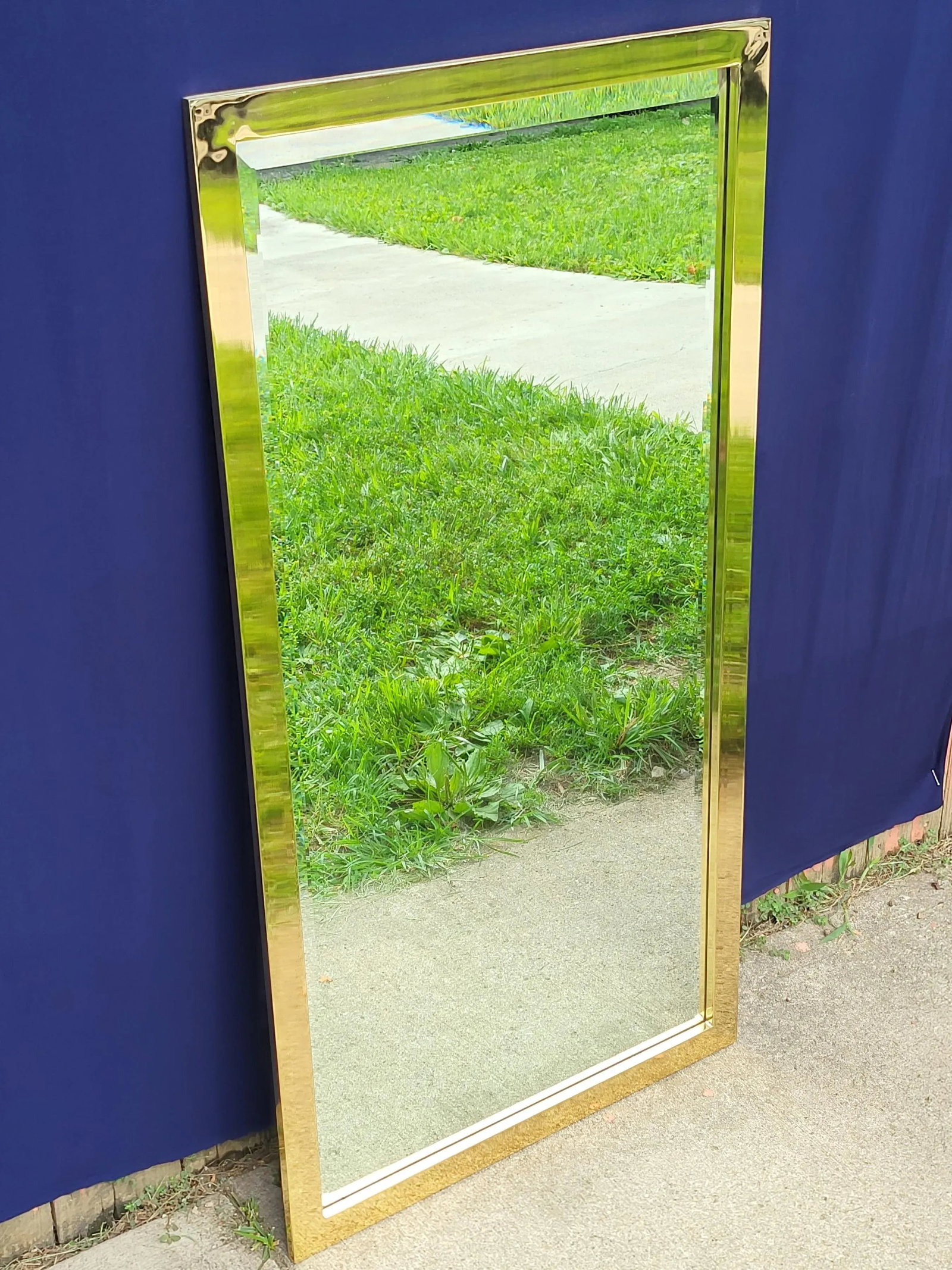 Vintage Glam Hollywood Regency Gold Beveled Wall Mirror - 13