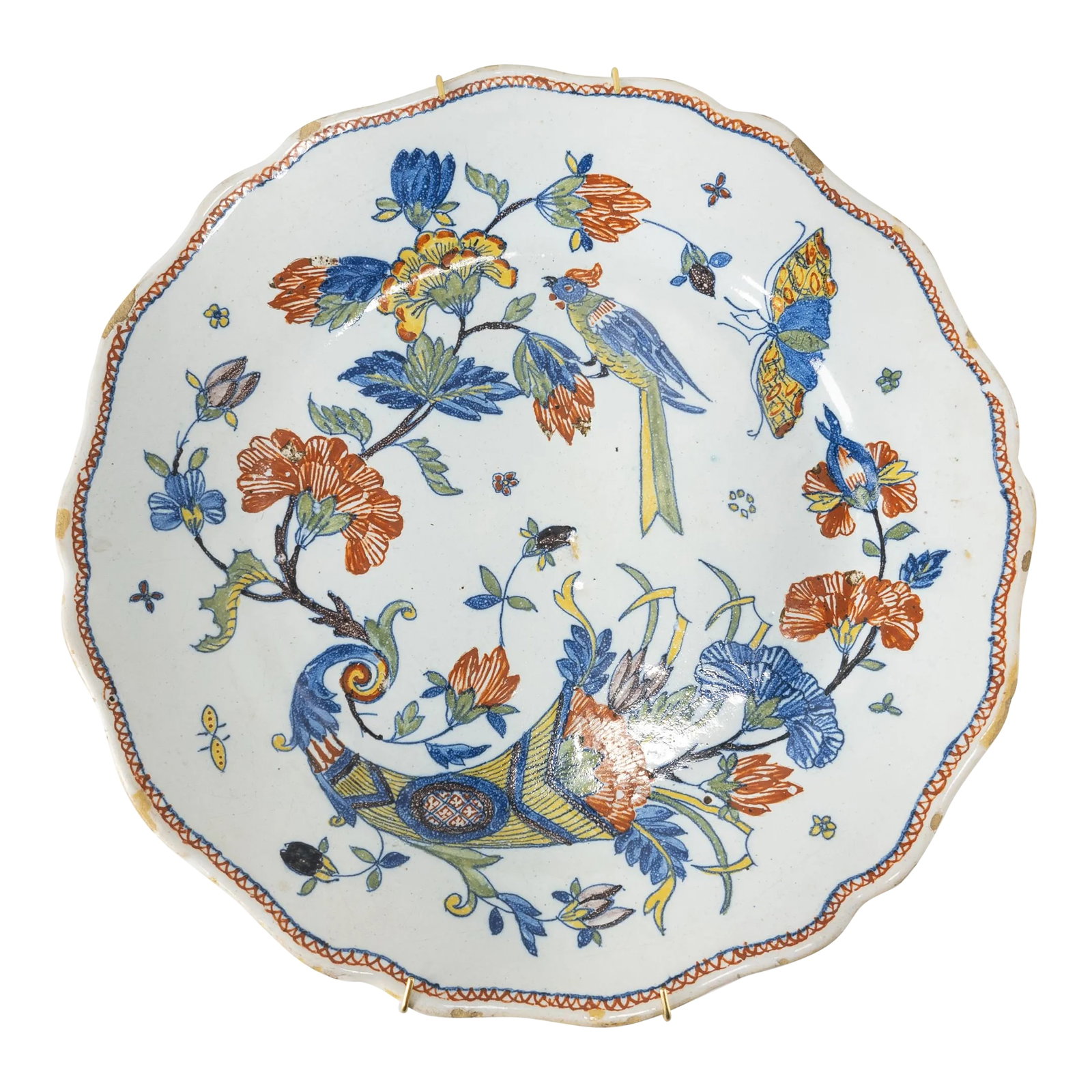French Decorative Polychrome Delft Faience Plate (1 of 12)