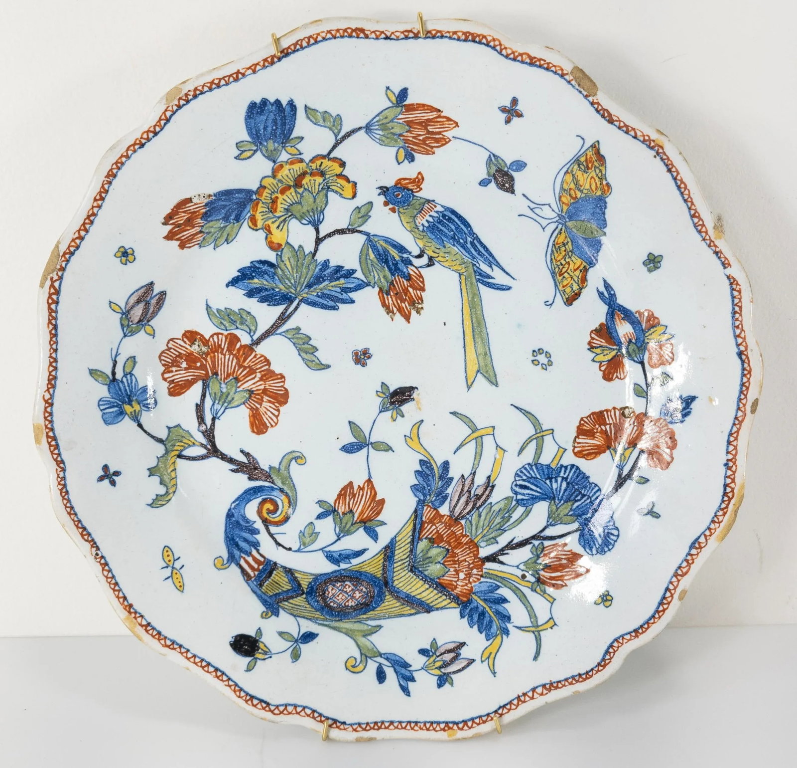 French Decorative Polychrome Delft Faience Plate - 2