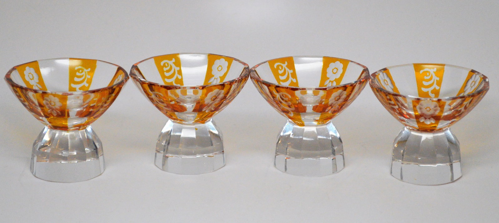 Czech Bohemian Style of Karl Palda Amber Glass Decanter Liquor Set - 6 Pieces - 3