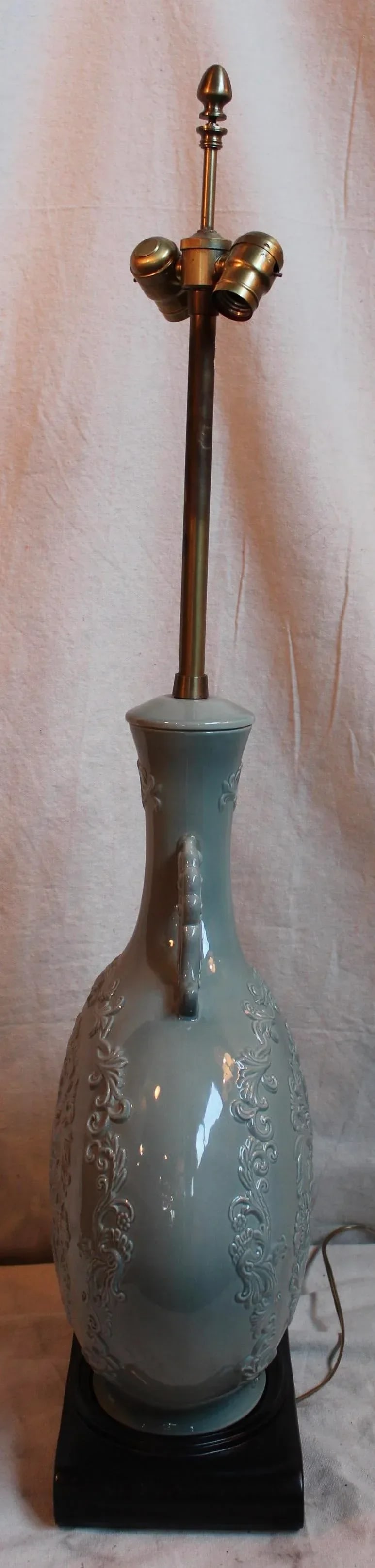 Grand Marbro Celadon Glaze Vase Lamp - 3
