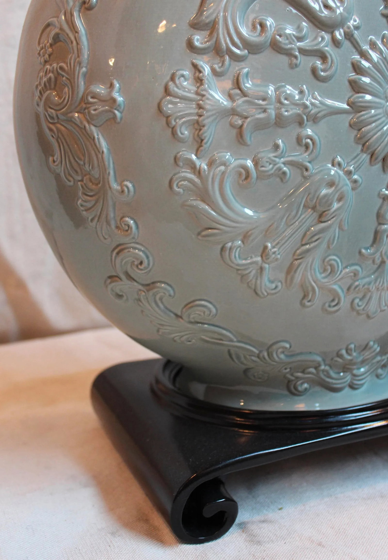 Grand Marbro Celadon Glaze Vase Lamp - 7