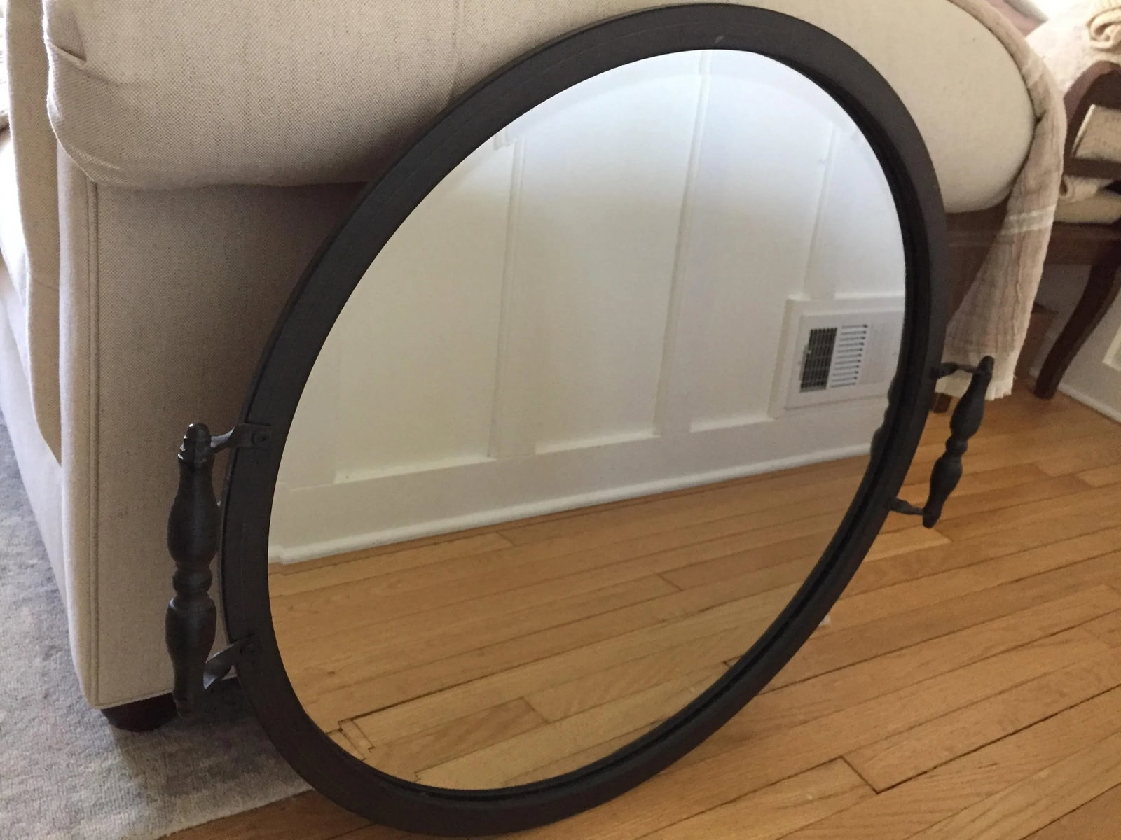 Vintage Round Antique Bronze Mirror - 2