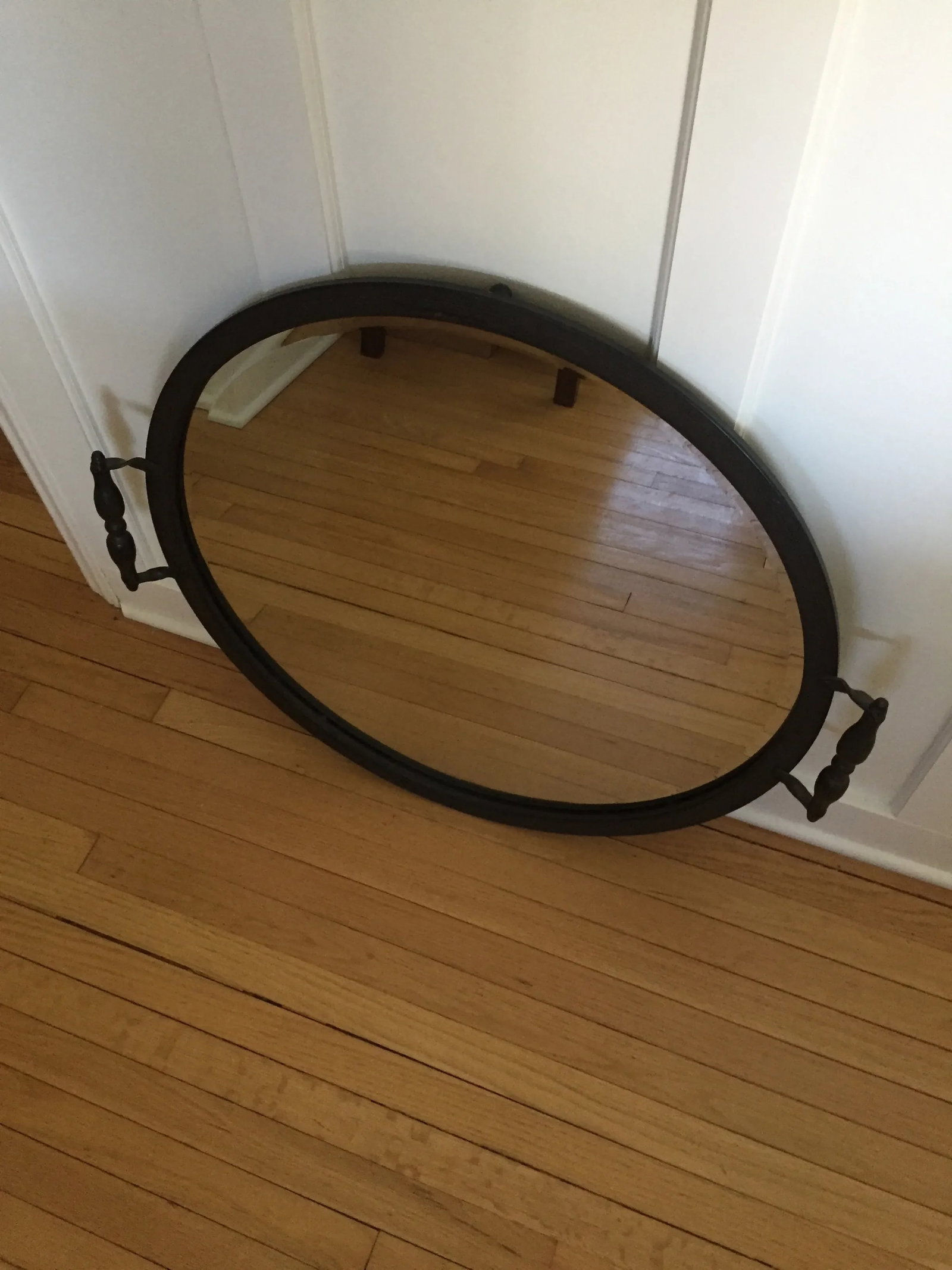 Vintage Round Antique Bronze Mirror - 3