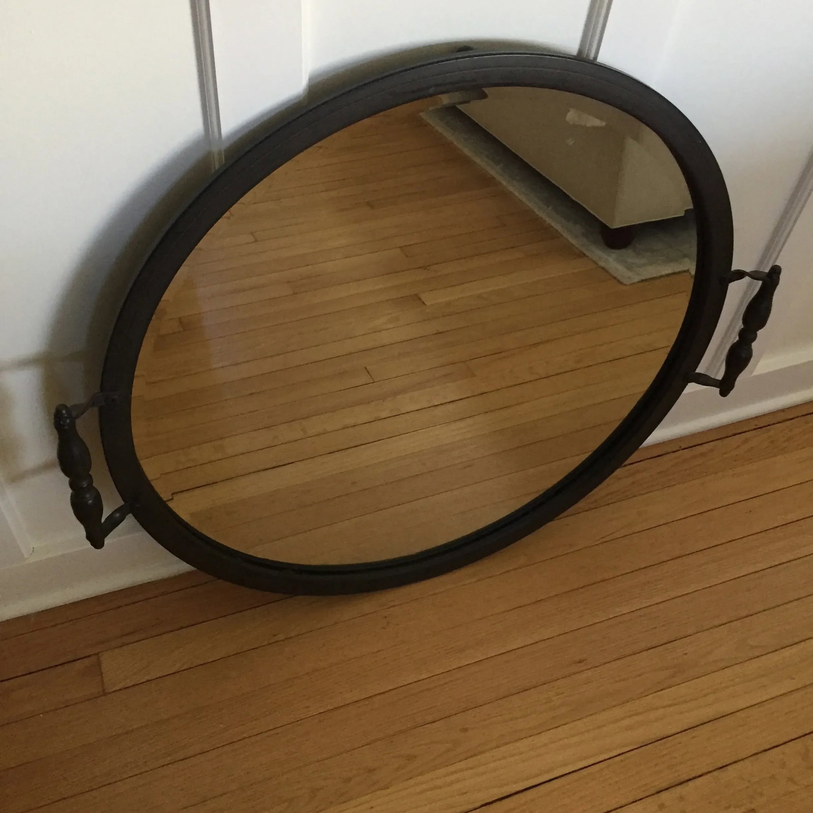Vintage Round Antique Bronze Mirror - 4