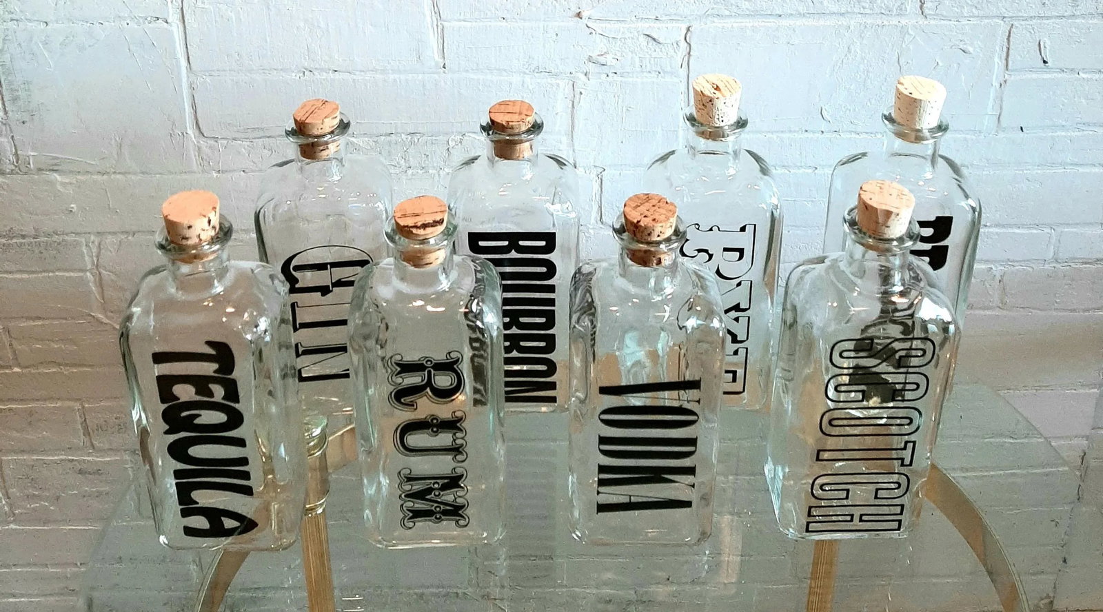 1960s Typographic Decanters- Set of 8 - 2