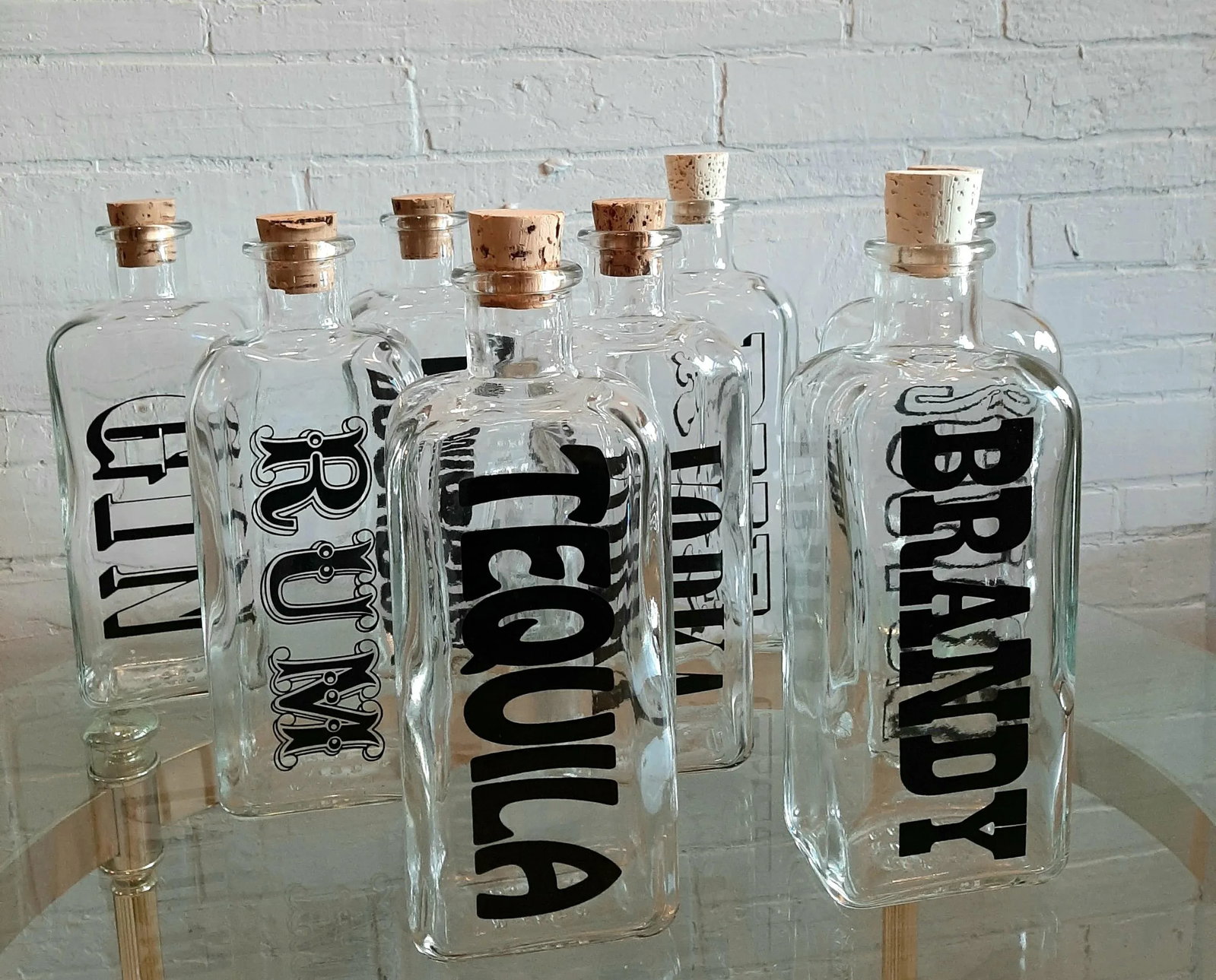 1960s Typographic Decanters- Set of 8 - 5