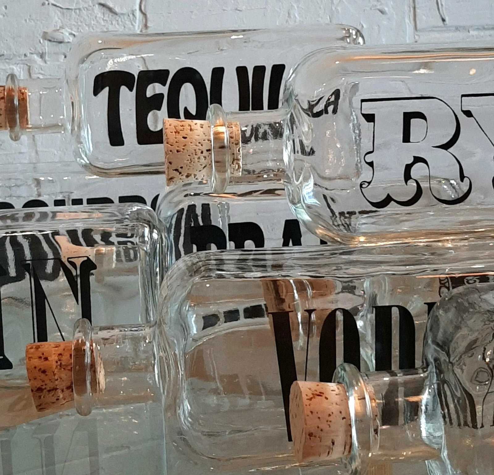 1960s Typographic Decanters- Set of 8 - 6