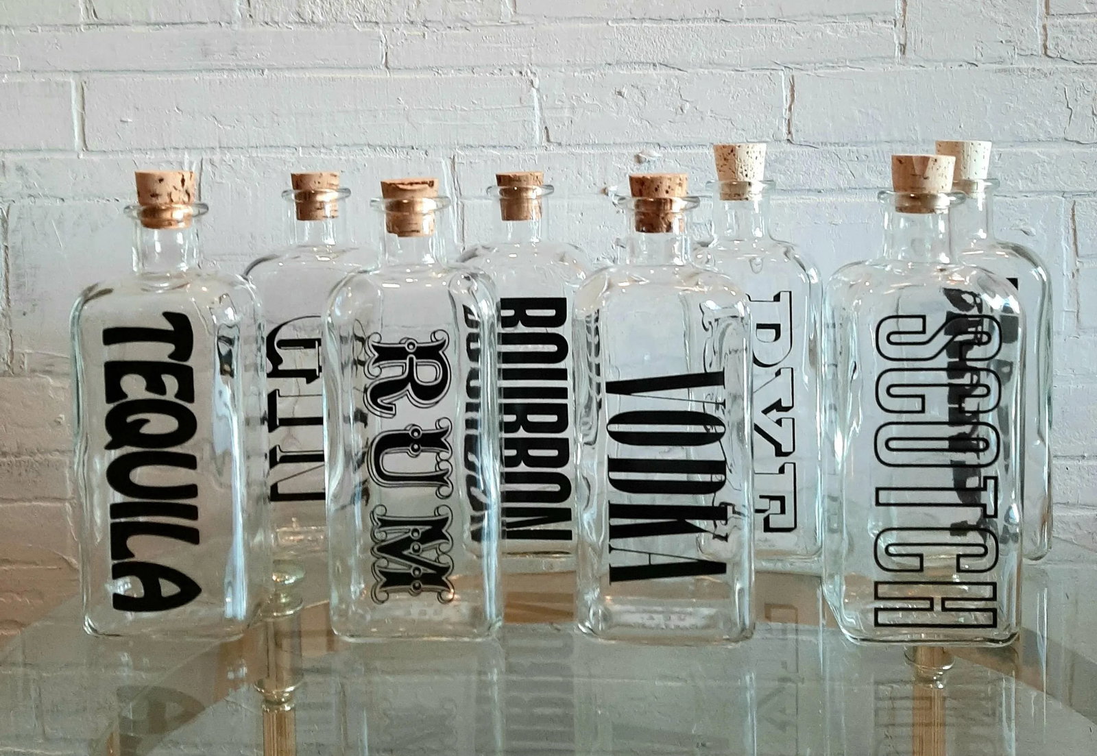 1960s Typographic Decanters- Set of 8 - 7