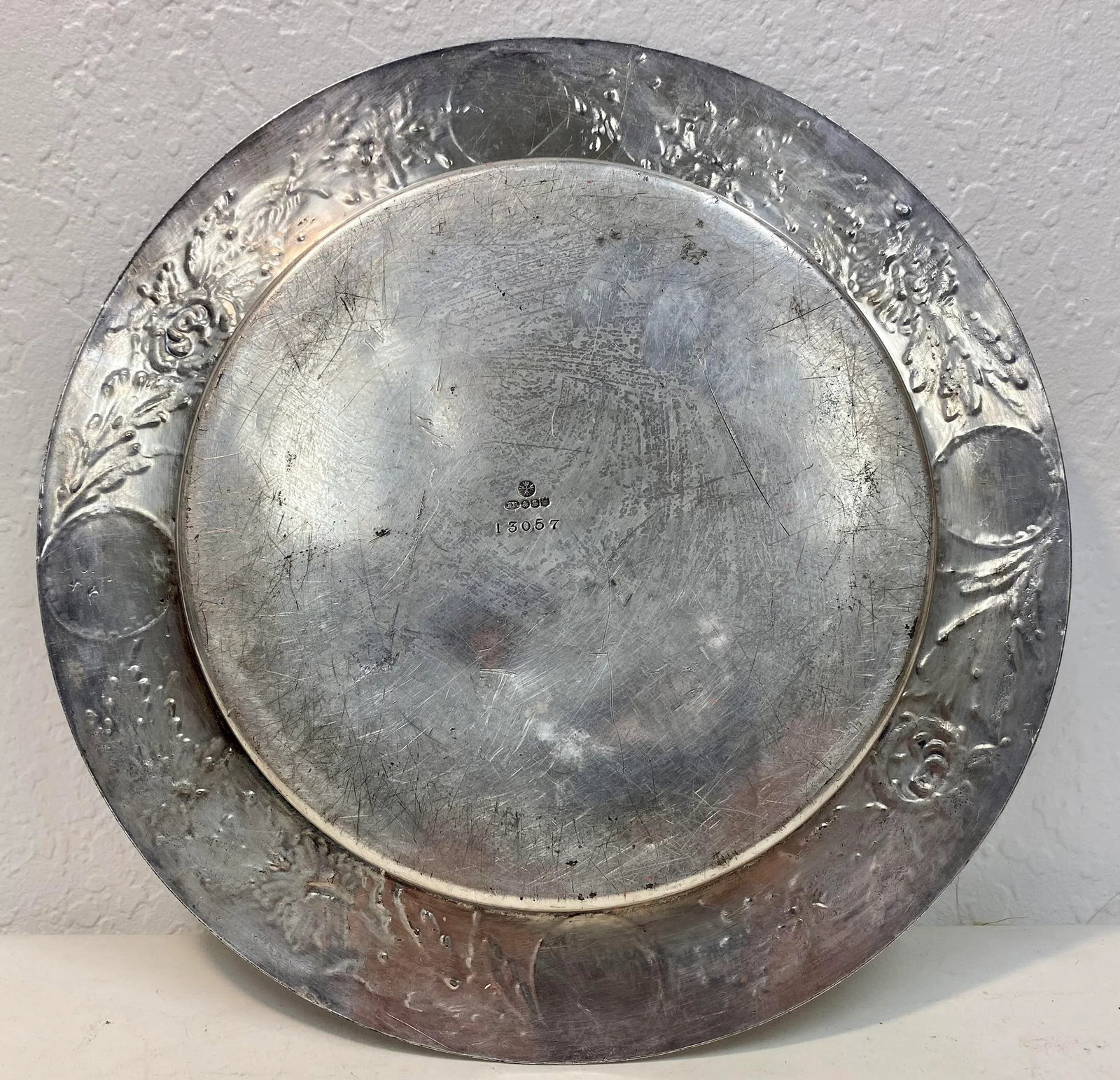 Antique John Round & Sons Wooden Bread Board With Silver Plate Serving Tray Made in England. - 5