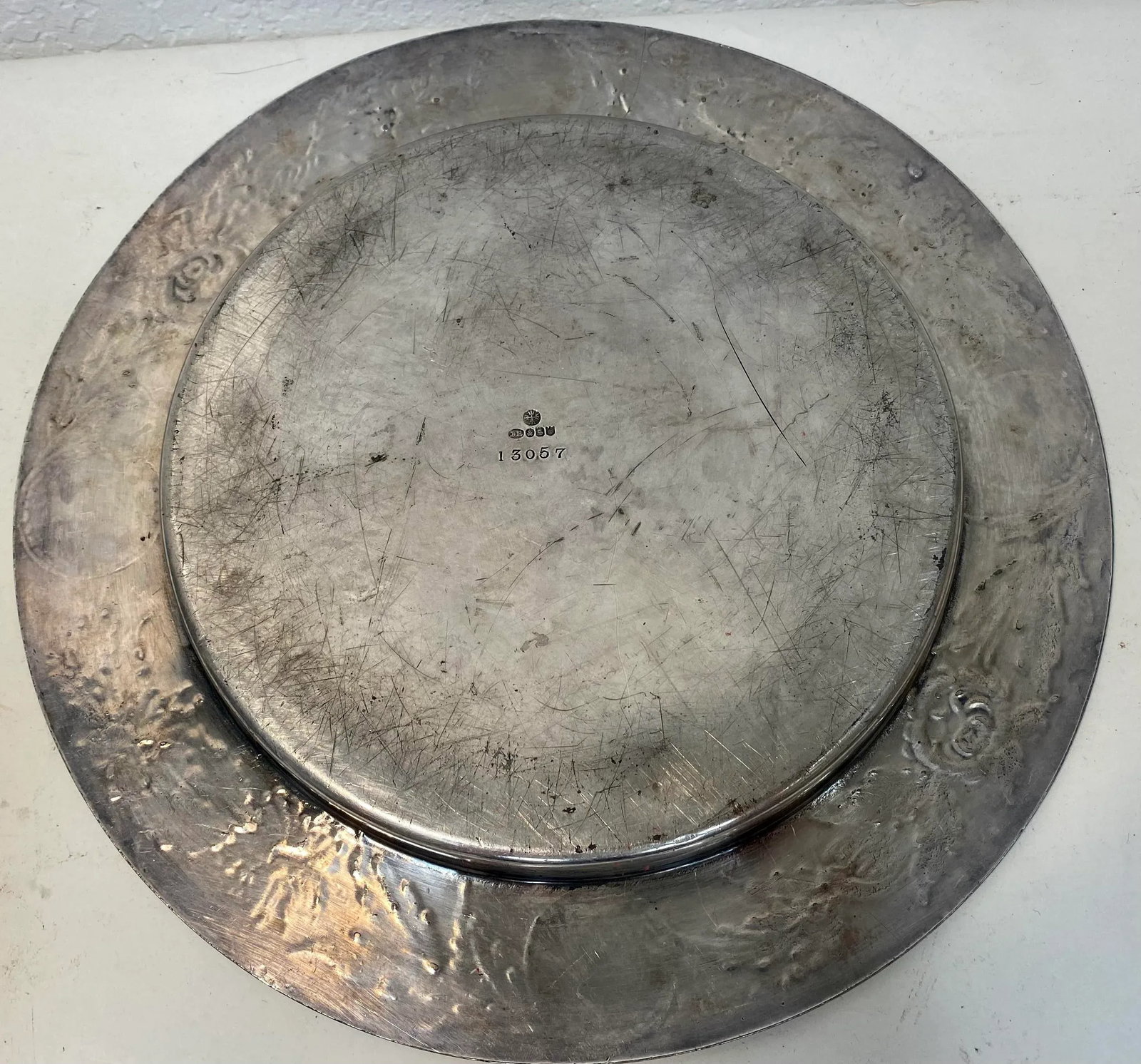 Antique John Round & Sons Wooden Bread Board With Silver Plate Serving Tray Made in England. - 8