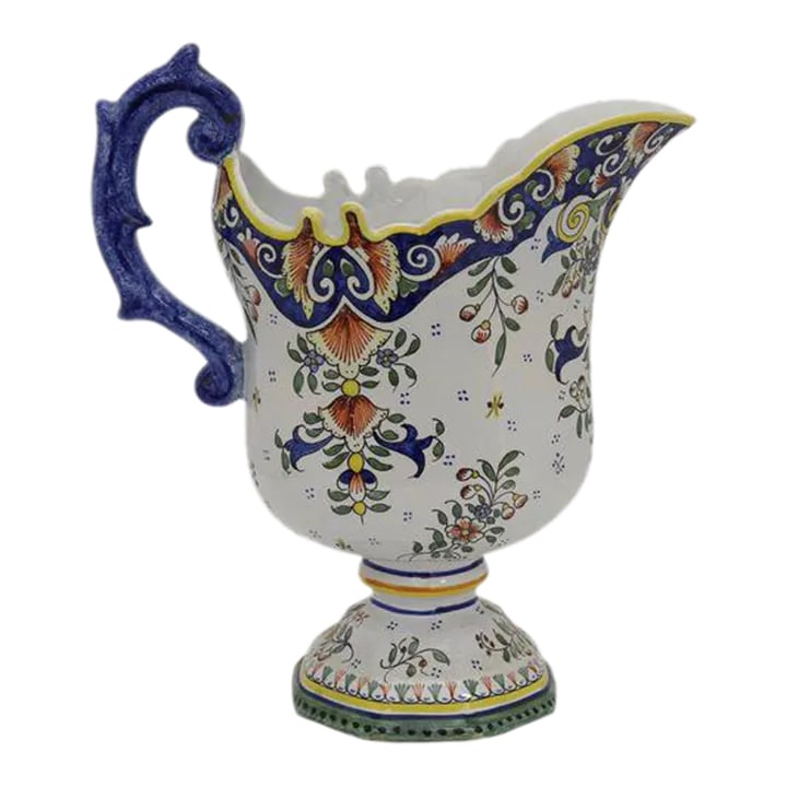 Antique Oversize French Faience Pitcher (1 of 6)