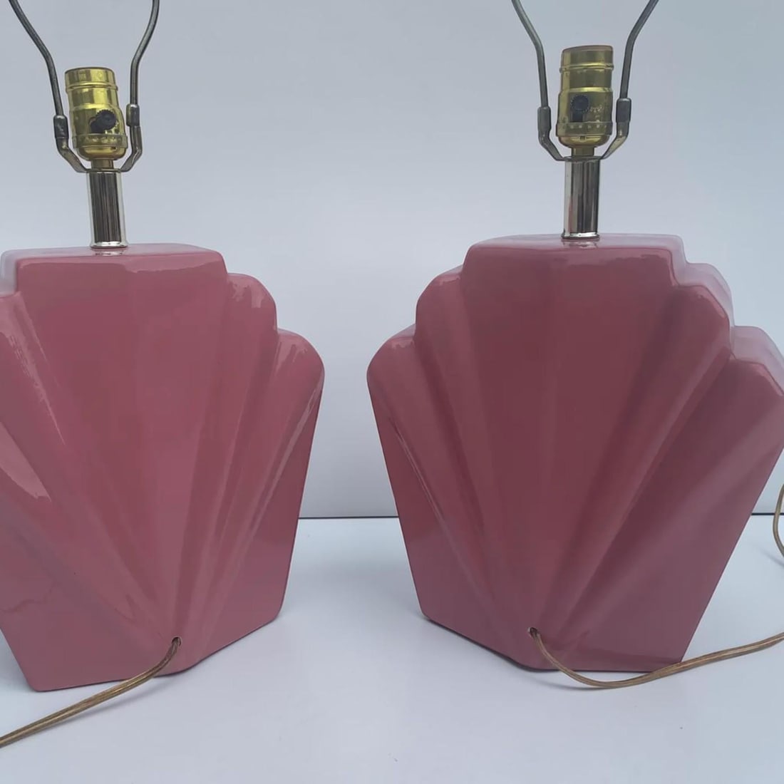 1980s Postmodern Deco Scalloped Table Lamps - 4