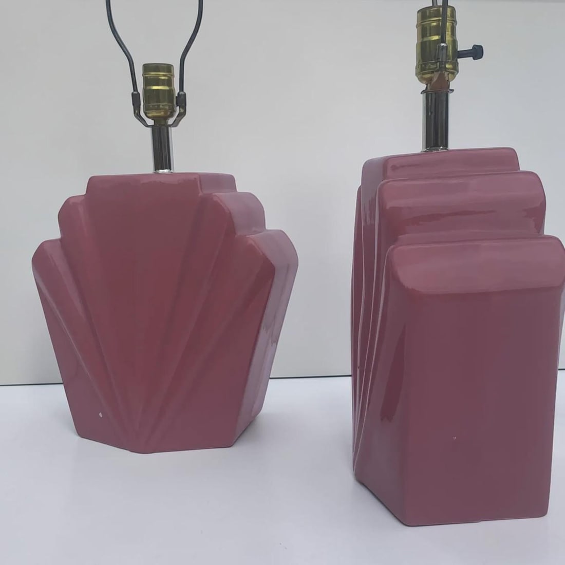 1980s Postmodern Deco Scalloped Table Lamps - 7