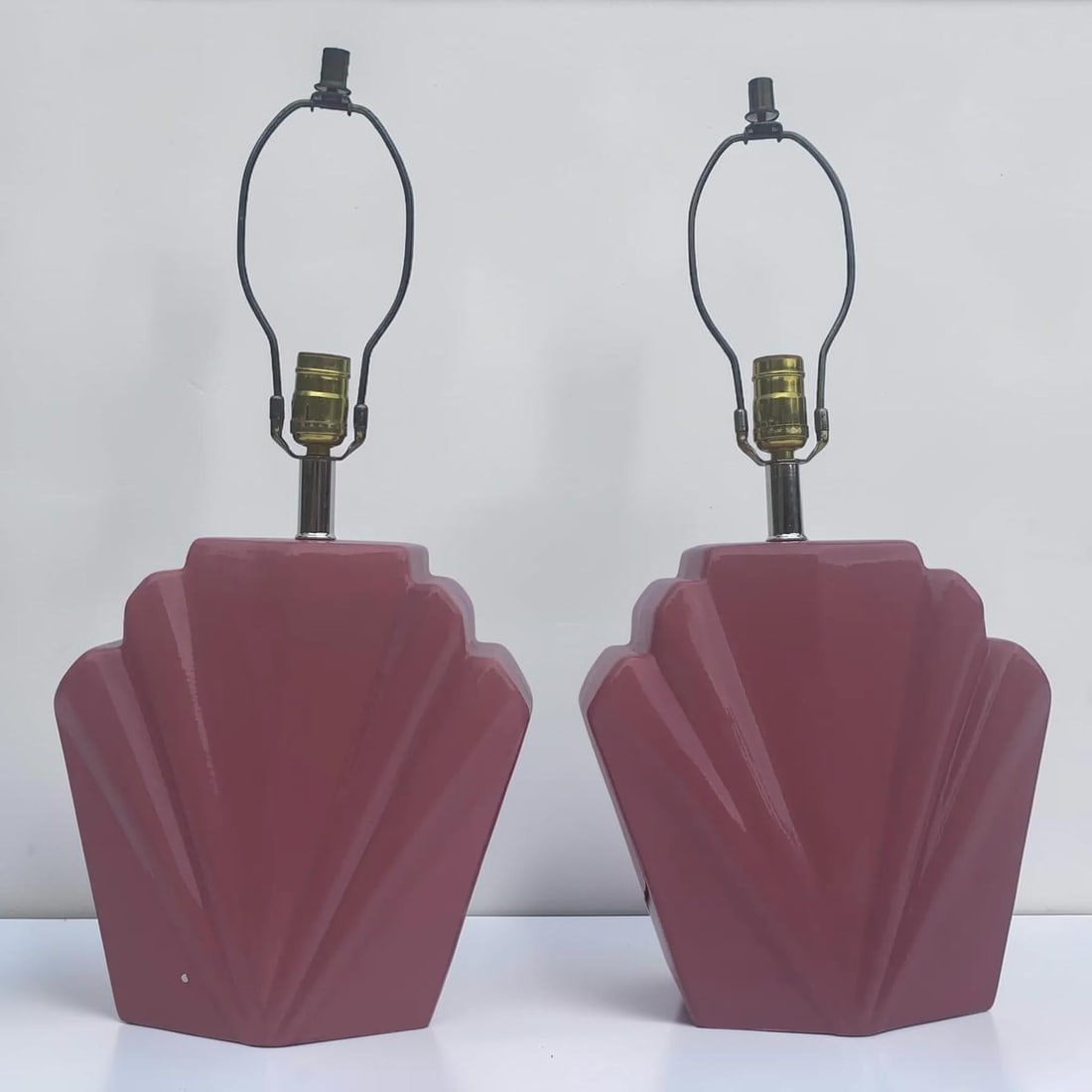 1980s Postmodern Deco Scalloped Table Lamps - 9