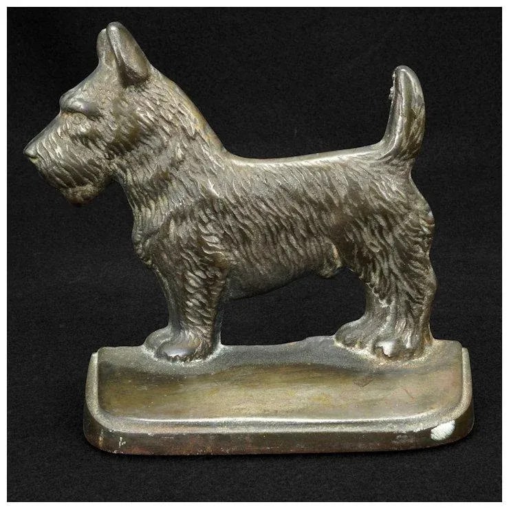 1925 Scotty Dog Hubley Iron Bookends - a Pair - 7