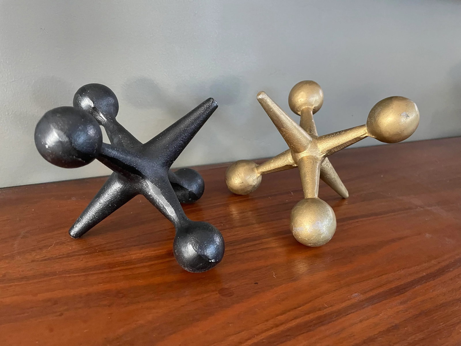Vintage Bill Curry Design Line Jax Jacks Metal Sculptures - Set of 2 - 6