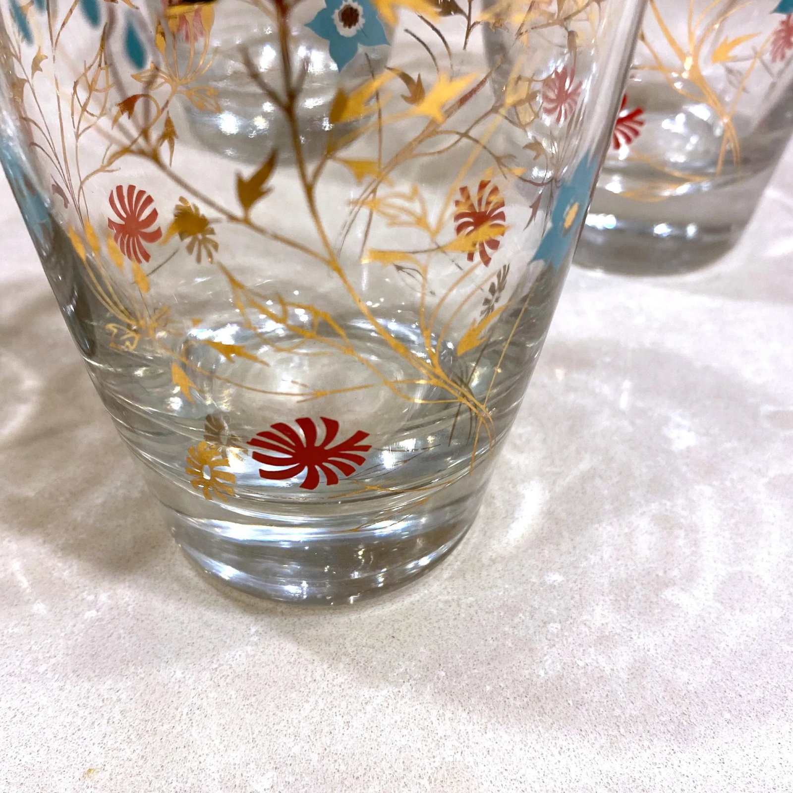 Mid-Century Pink and Turquoise Bar Ware - a Set of 6 - 5