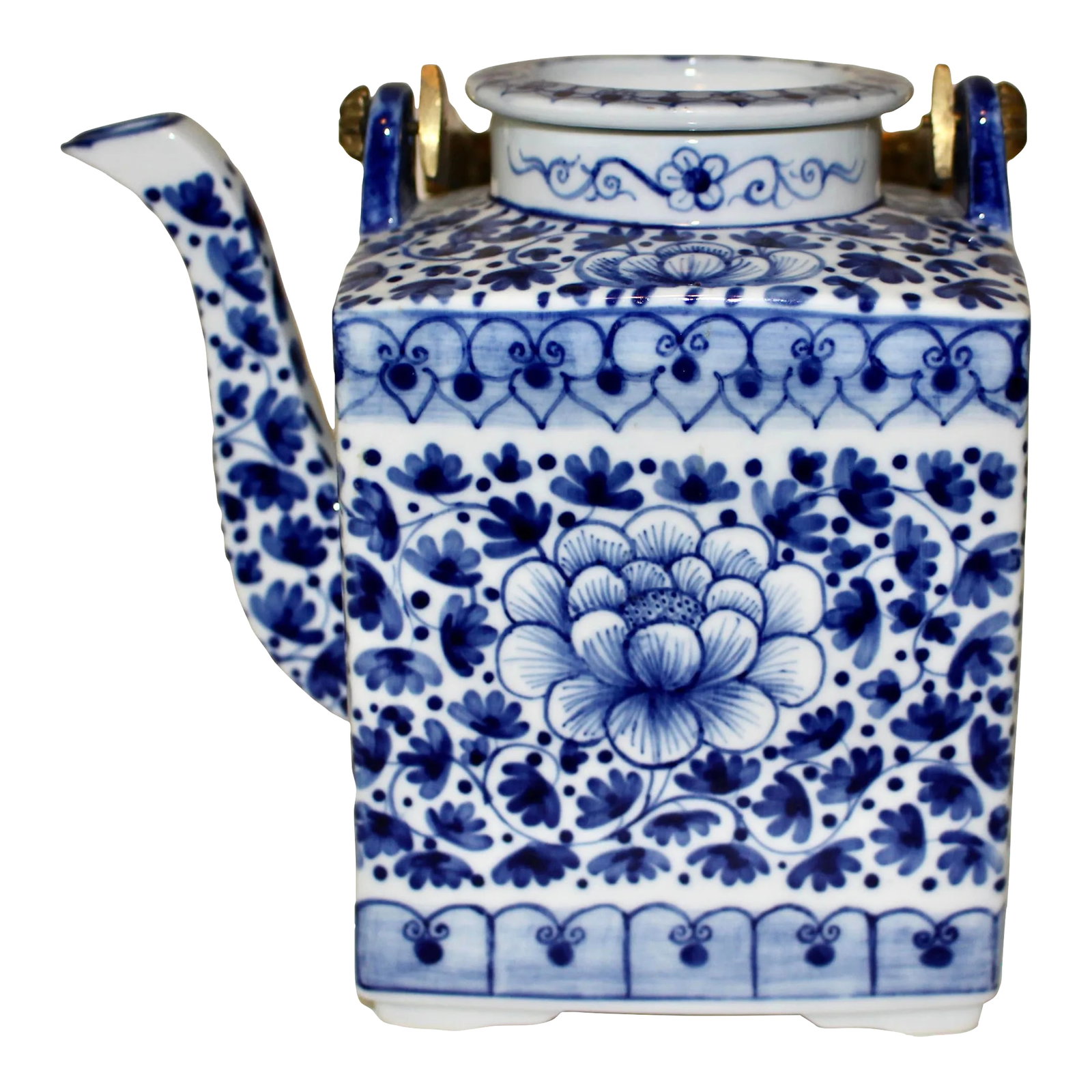 Vintage Blue & White Tea Pot (1 of 10)