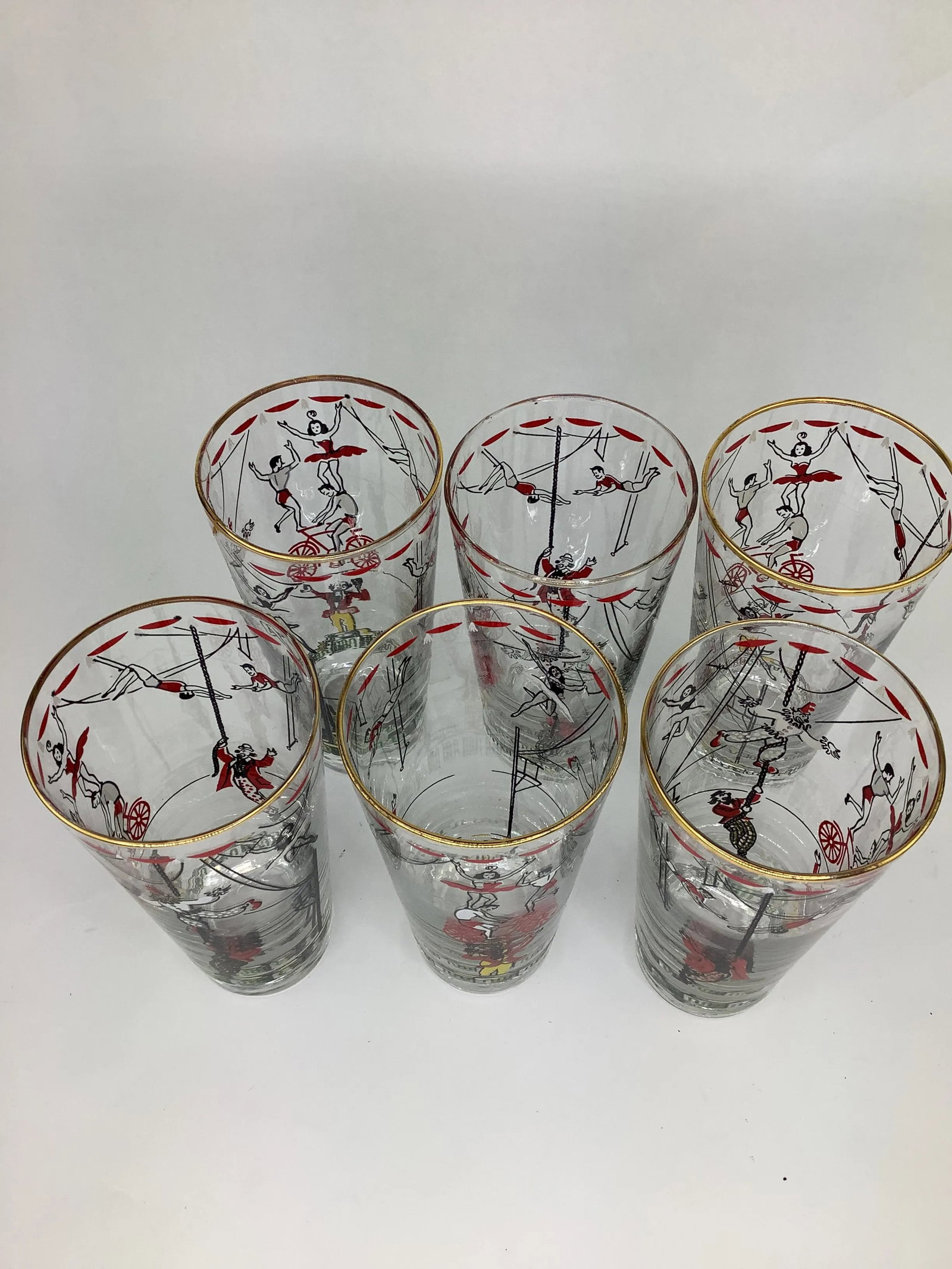 Vintage Libbey Glass Co. Circus Highball Glasses - Set of 6 - 2