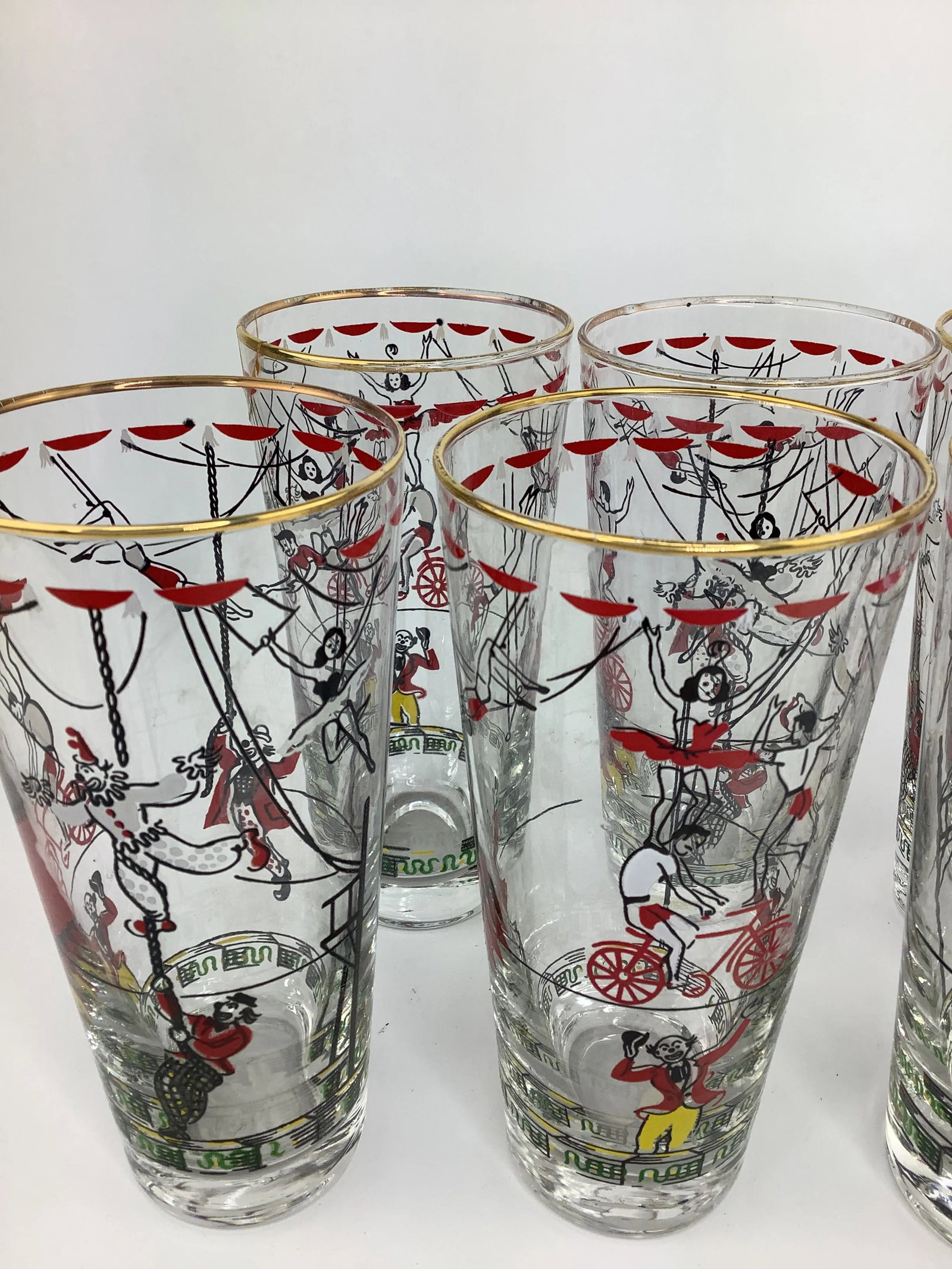 Vintage Libbey Glass Co. Circus Highball Glasses - Set of 6 - 4