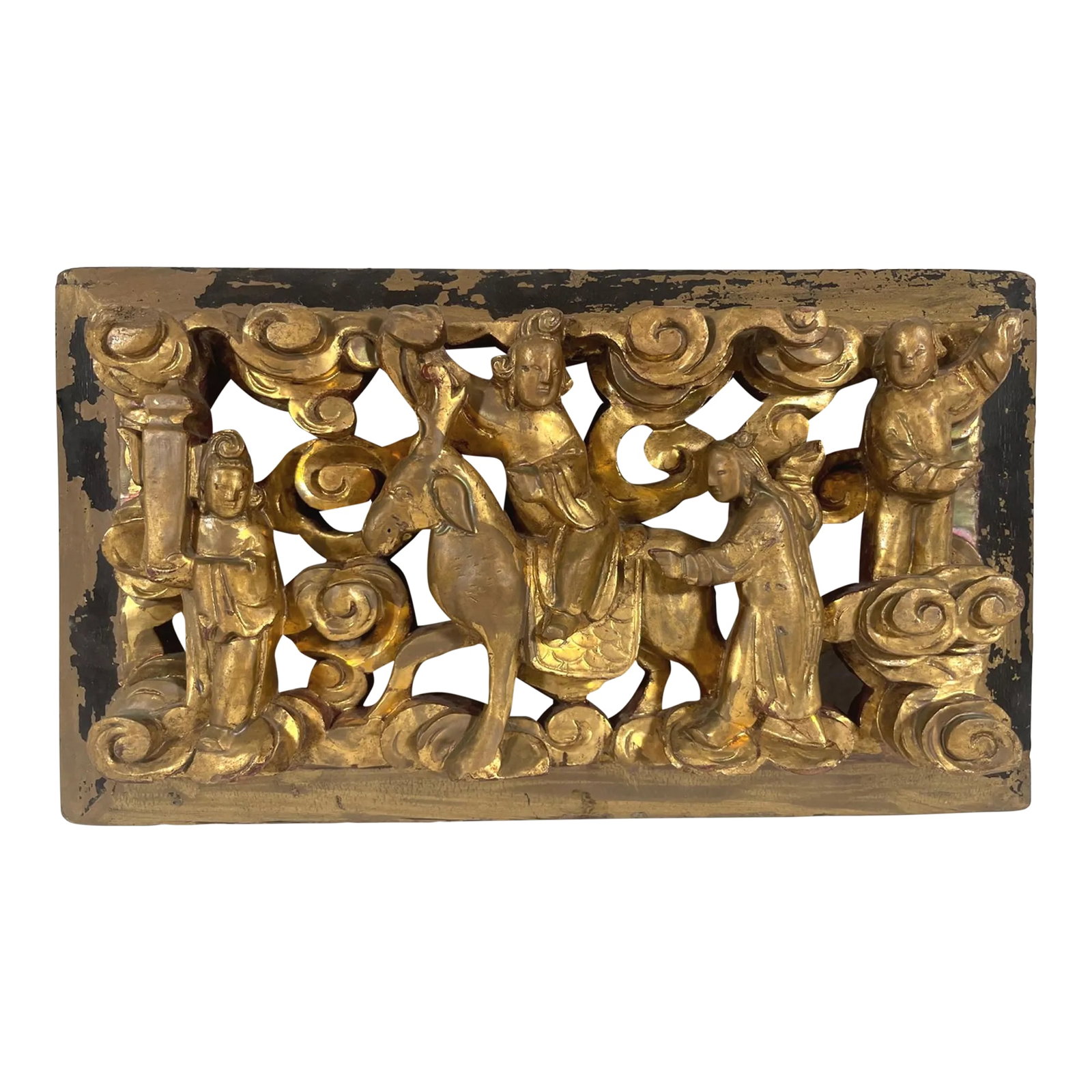Antique Chinese Carving Pierced Gilt Wood Panel.: Antique Chinese Carving Pierced Gilt Wood Panel. 19th Century Wall Hanging Architectural Element, Sculpture Vintage Chinoises Gift. Chinoiserie Decor. This antique panel is carved from one piece of wo