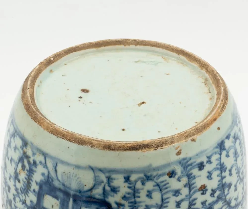 Tongzhi Era, Circa 1870 Having "Double Happiness" Symbol and Foliate Decoration Chinese Blue and Whi - 6