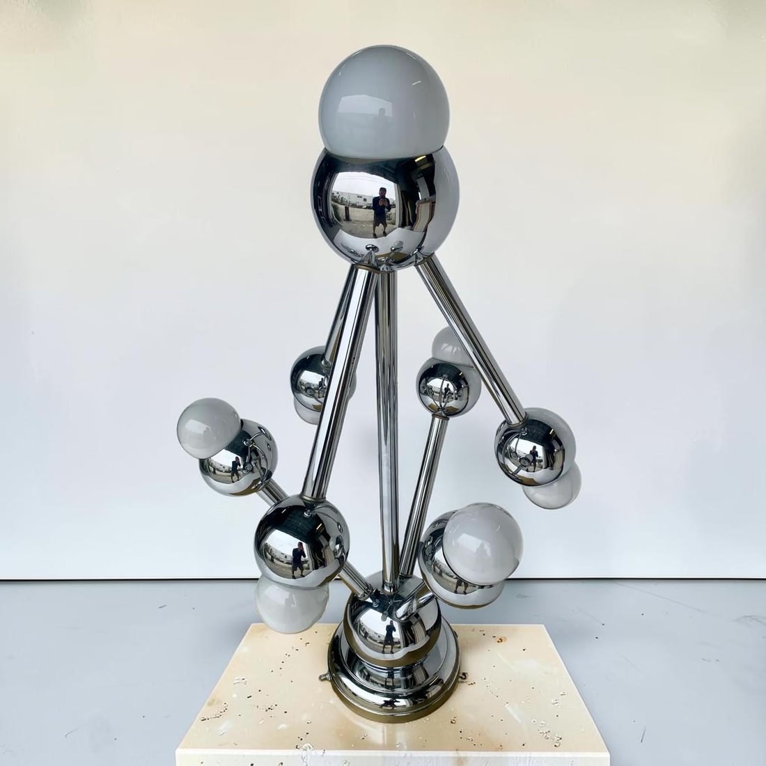1960's Atomic Space Age Era Atomium Chrome Table Lamp - 2