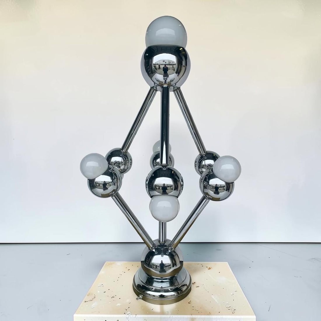 1960's Atomic Space Age Era Atomium Chrome Table Lamp - 4