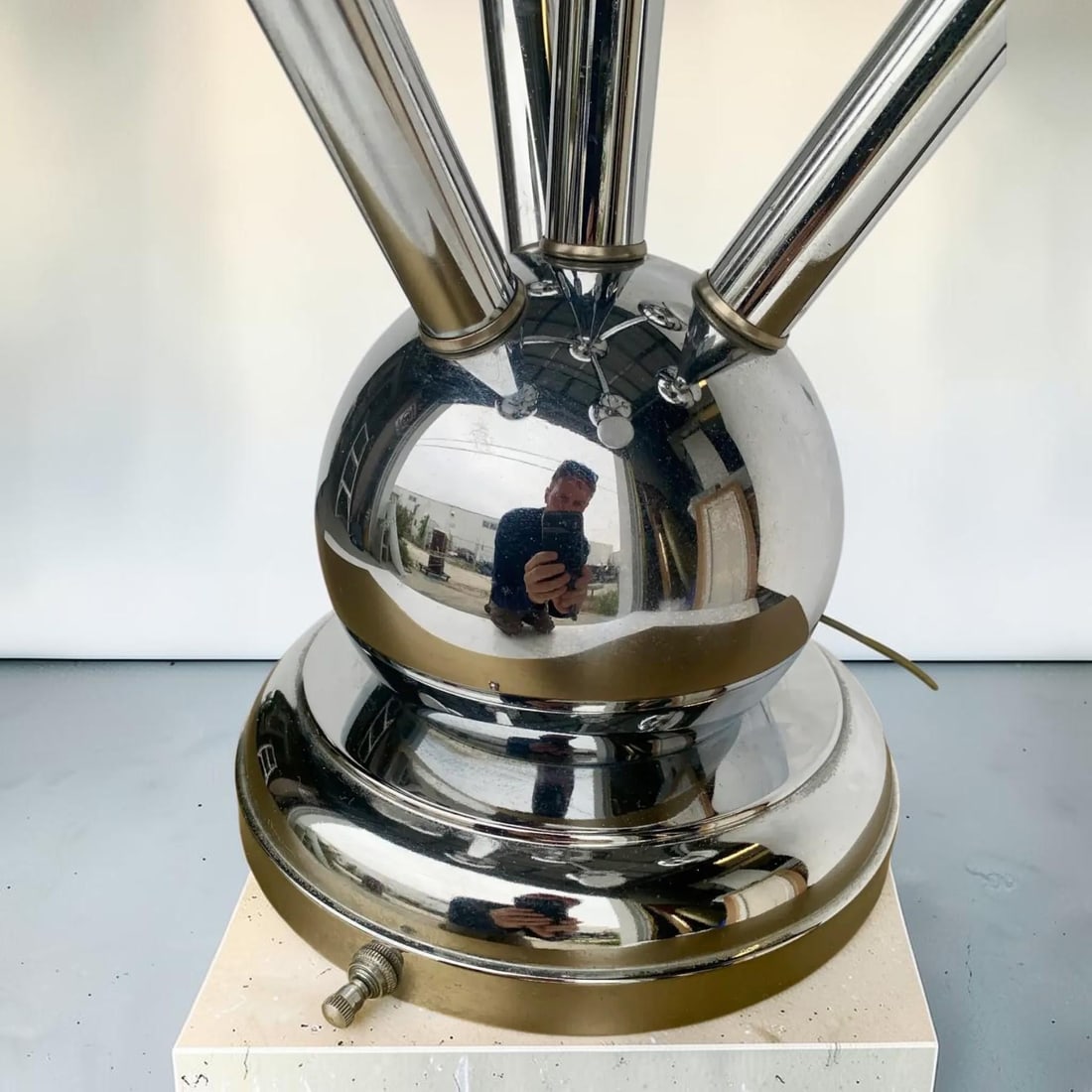 1960's Atomic Space Age Era Atomium Chrome Table Lamp - 5