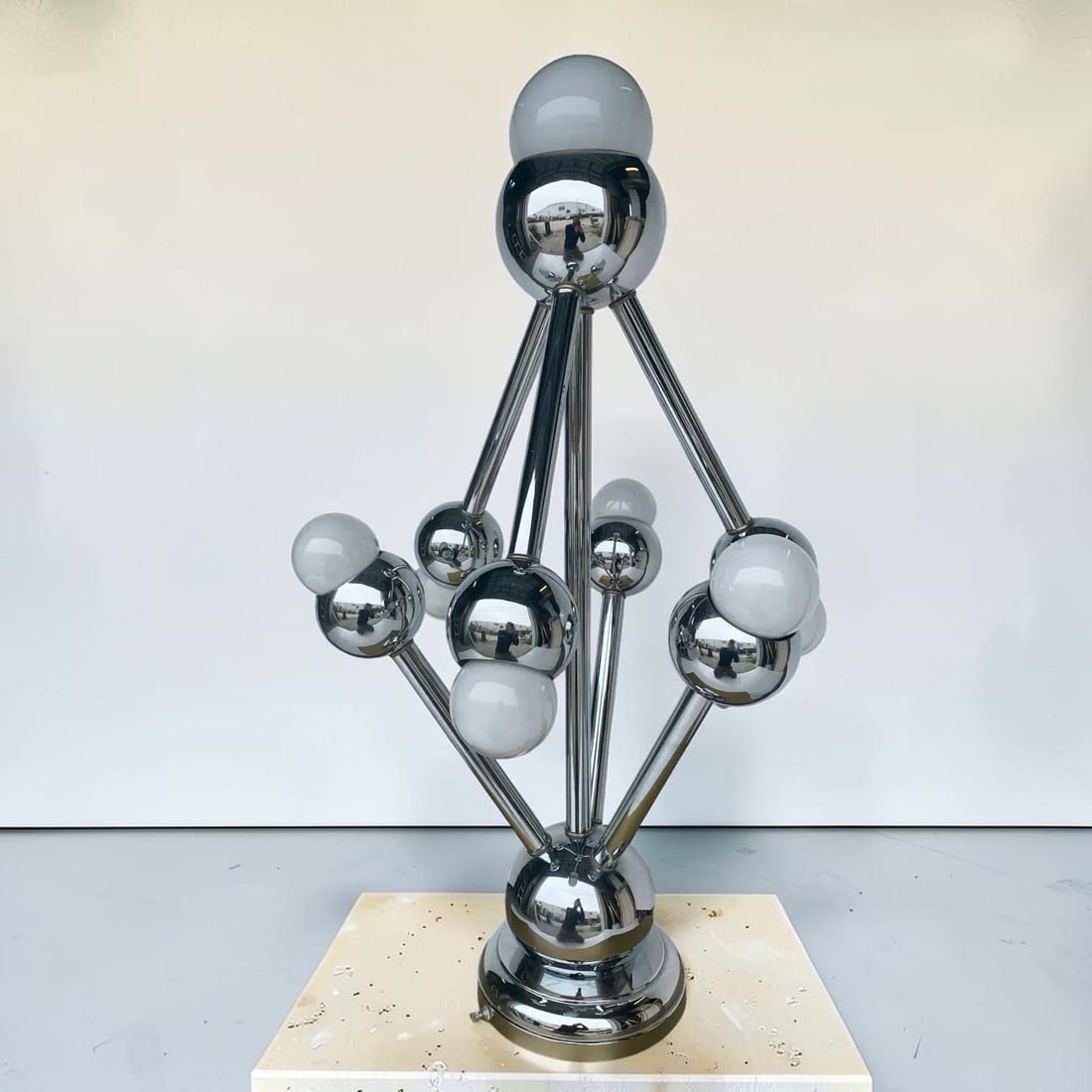 1960's Atomic Space Age Era Atomium Chrome Table Lamp - 6