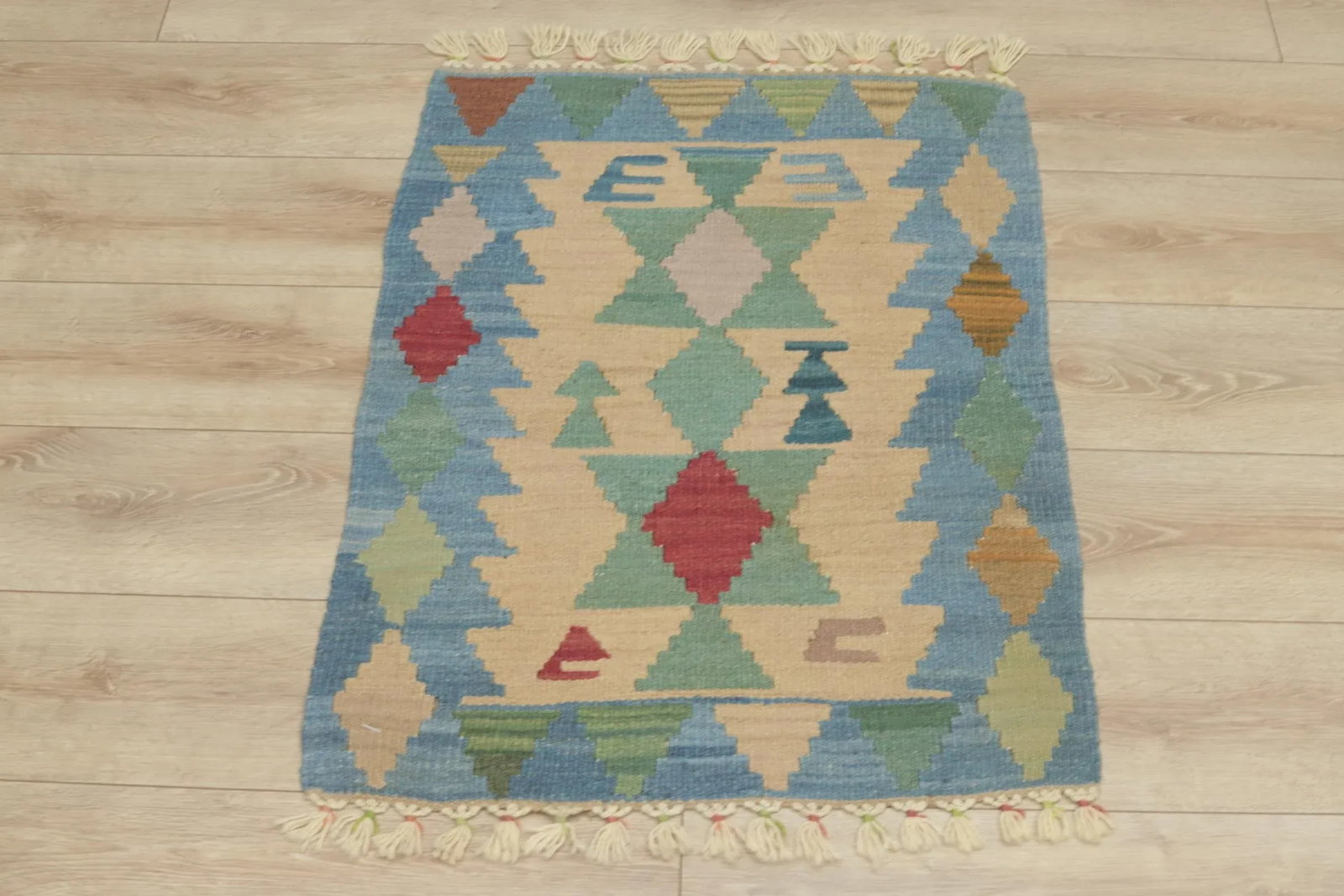 1960s Southwestern Soft Blue Hand Knotted Rug - 13