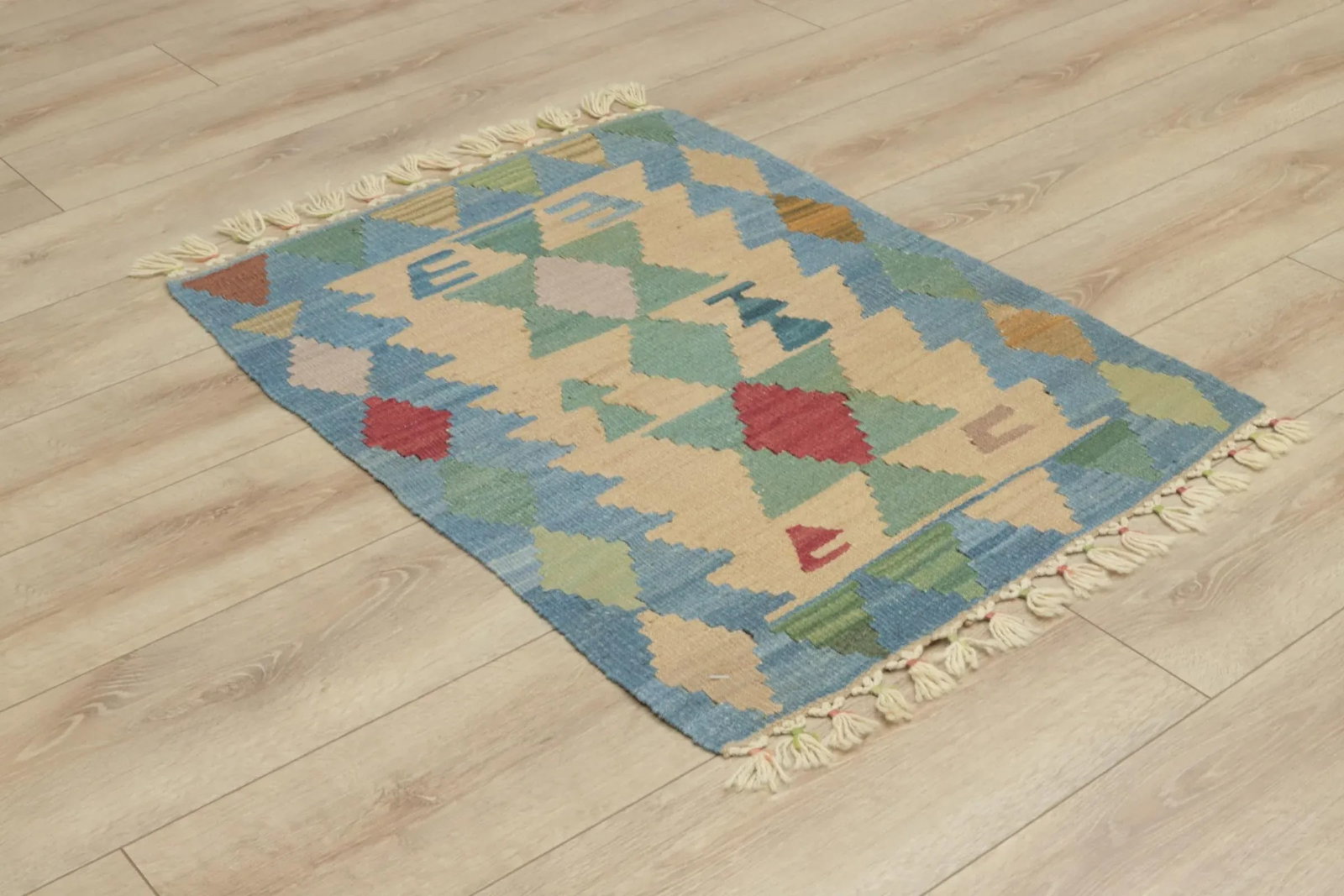 1960s Southwestern Soft Blue Hand Knotted Rug - 3