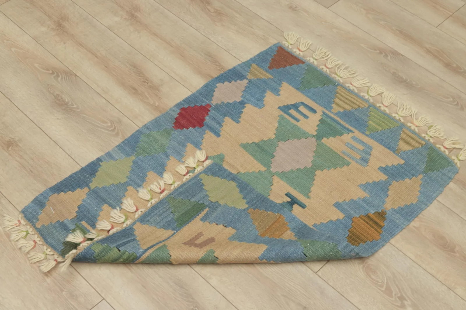 1960s Southwestern Soft Blue Hand Knotted Rug - 4
