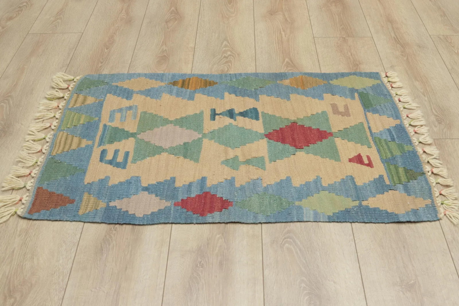 1960s Southwestern Soft Blue Hand Knotted Rug - 6