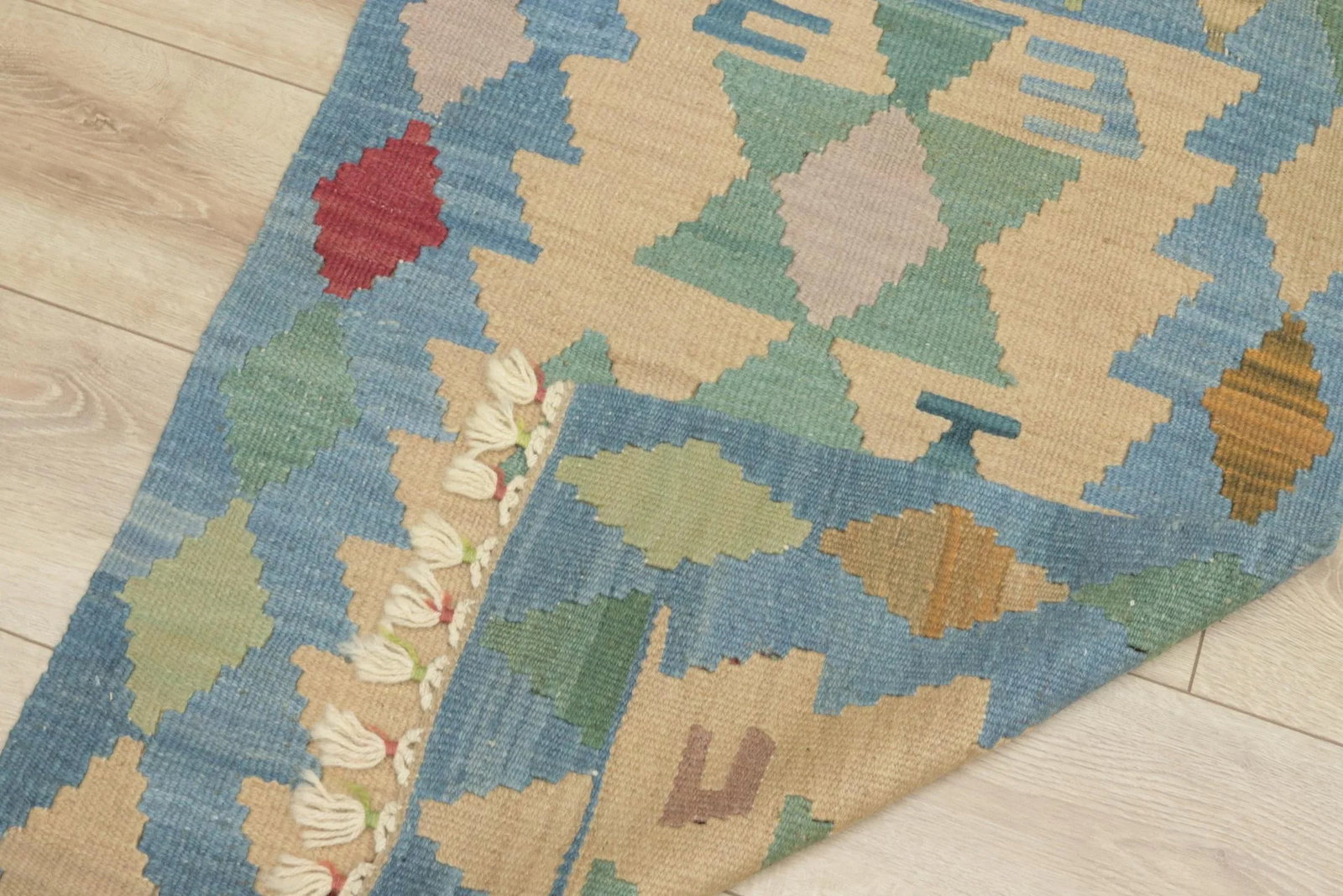 1960s Southwestern Soft Blue Hand Knotted Rug - 7