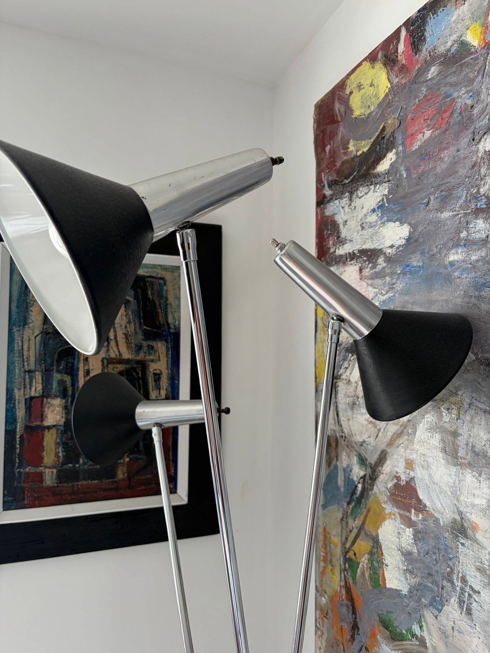 1970s Vintage Stilnovo Style Mid-Century Modern 3-Arm Adjustable Floor Lamp - 12