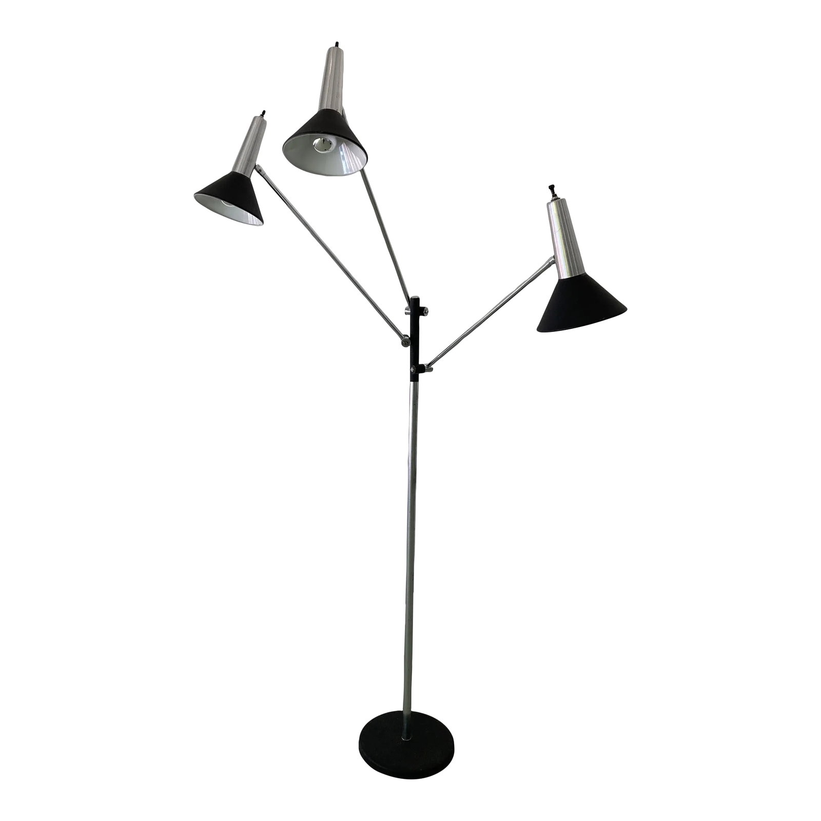 1970s Vintage Stilnovo Style Mid-Century Modern 3-Arm Adjustable Floor Lamp (1 of 12)