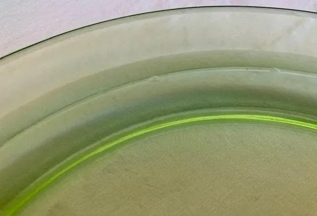 Vintage Green Depression Glass Divided Dinner Plates- Set of 11 - 10