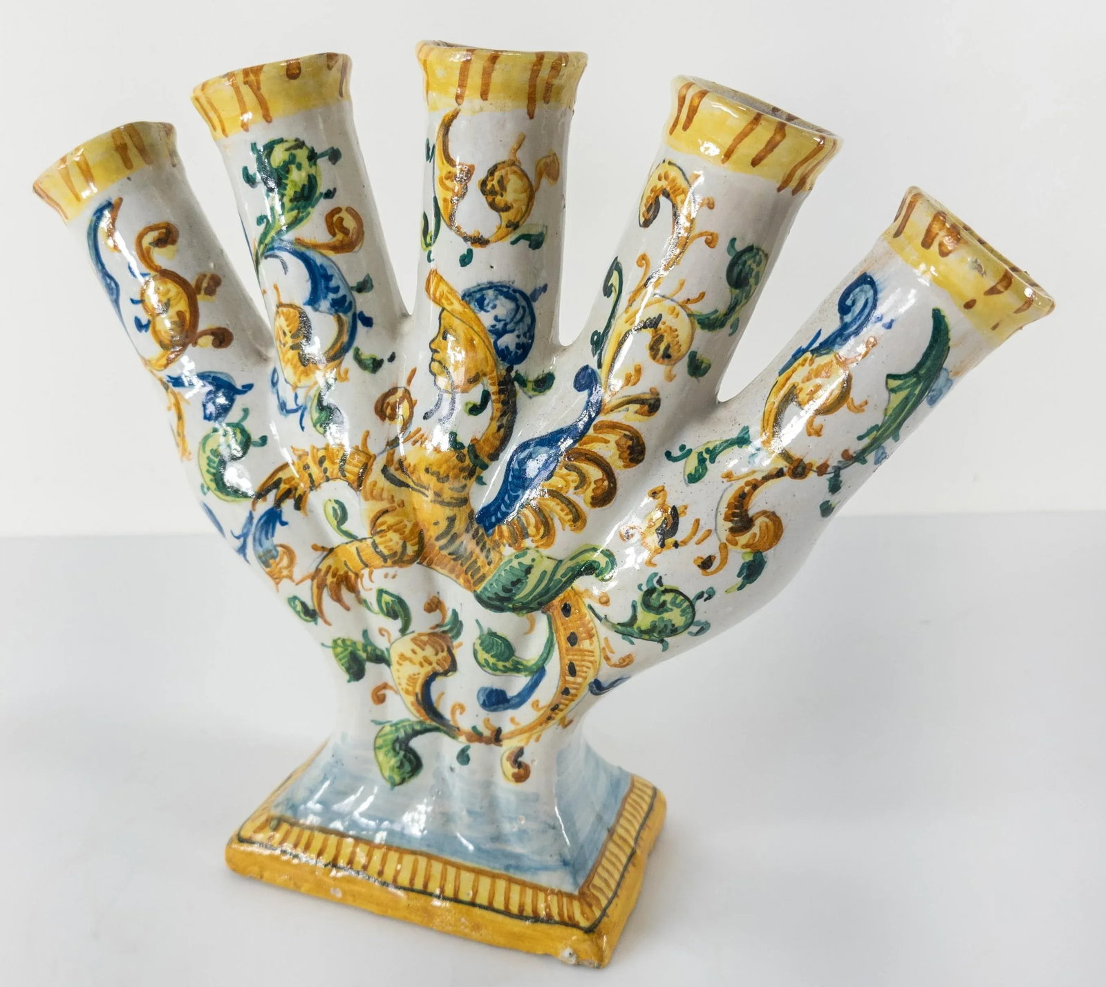 19th/20th Century European Majolica Maiolica Faience Tulipiere Flower Vase - 13