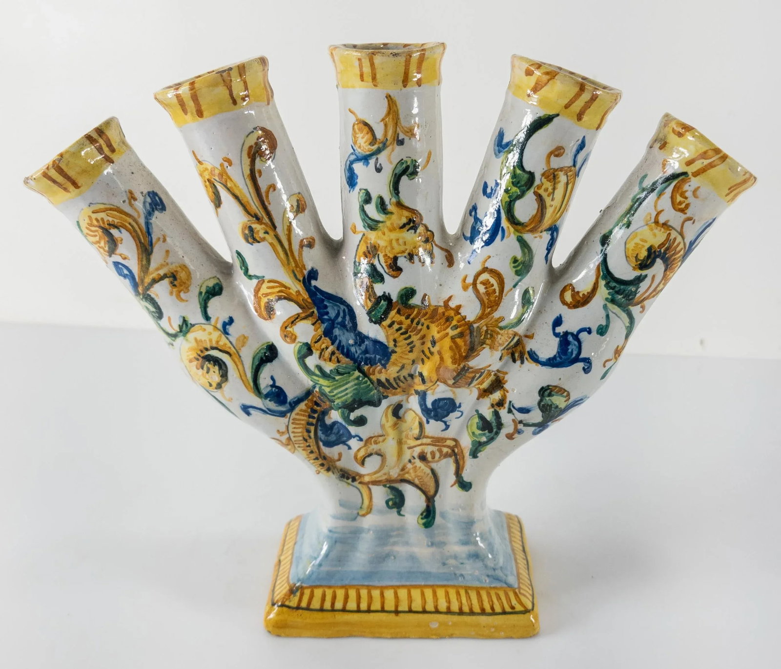 19th/20th Century European Majolica Maiolica Faience Tulipiere Flower Vase - 4