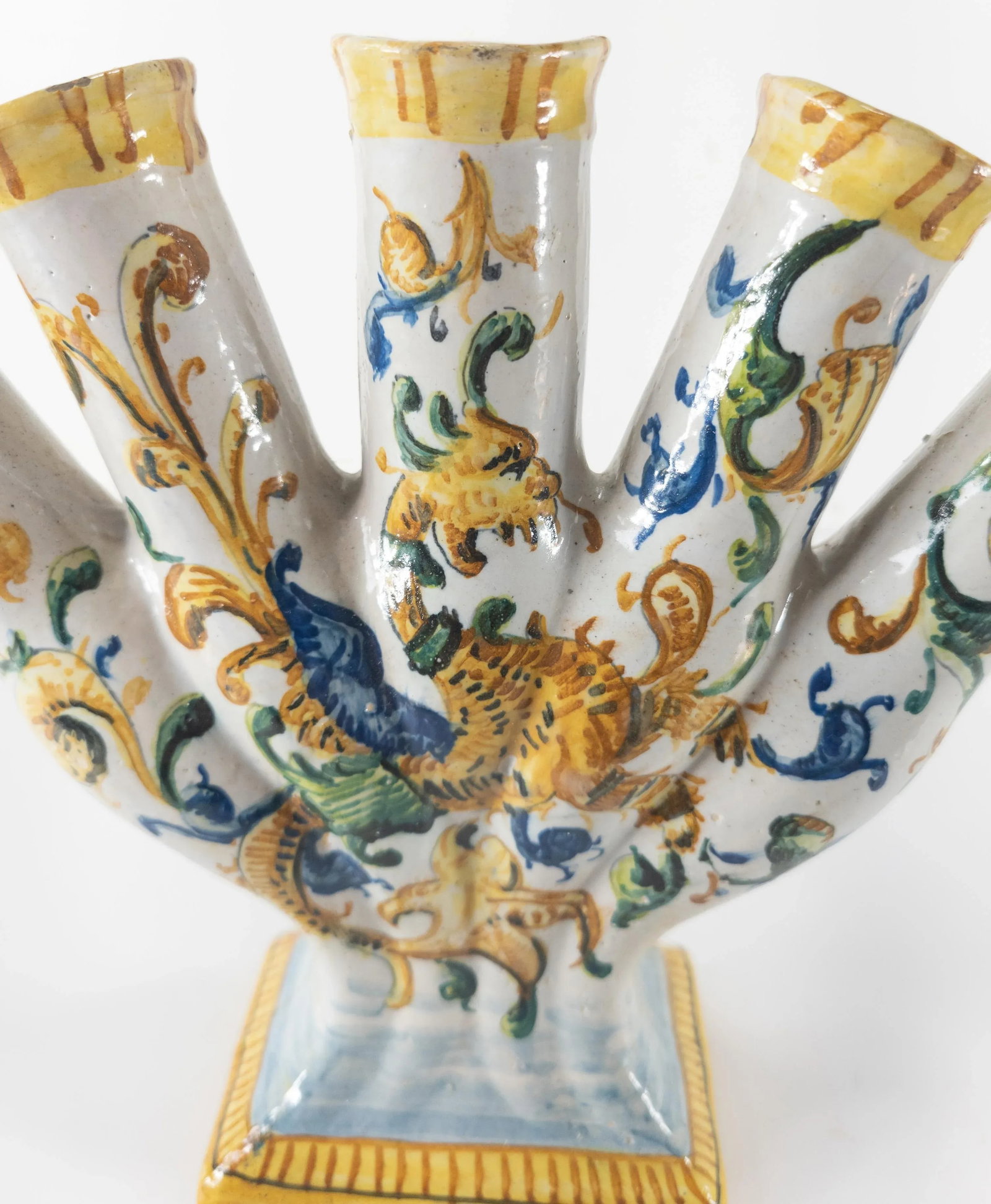 19th/20th Century European Majolica Maiolica Faience Tulipiere Flower Vase - 6